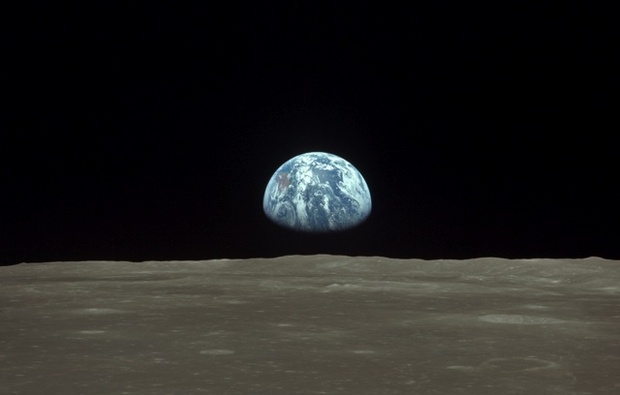 Earthrise over the Moon